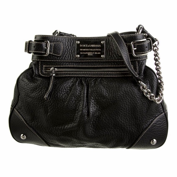 Dolce & Gabbana Handbags - Dolce & Gabbana Black Textured Shoulder Bag
